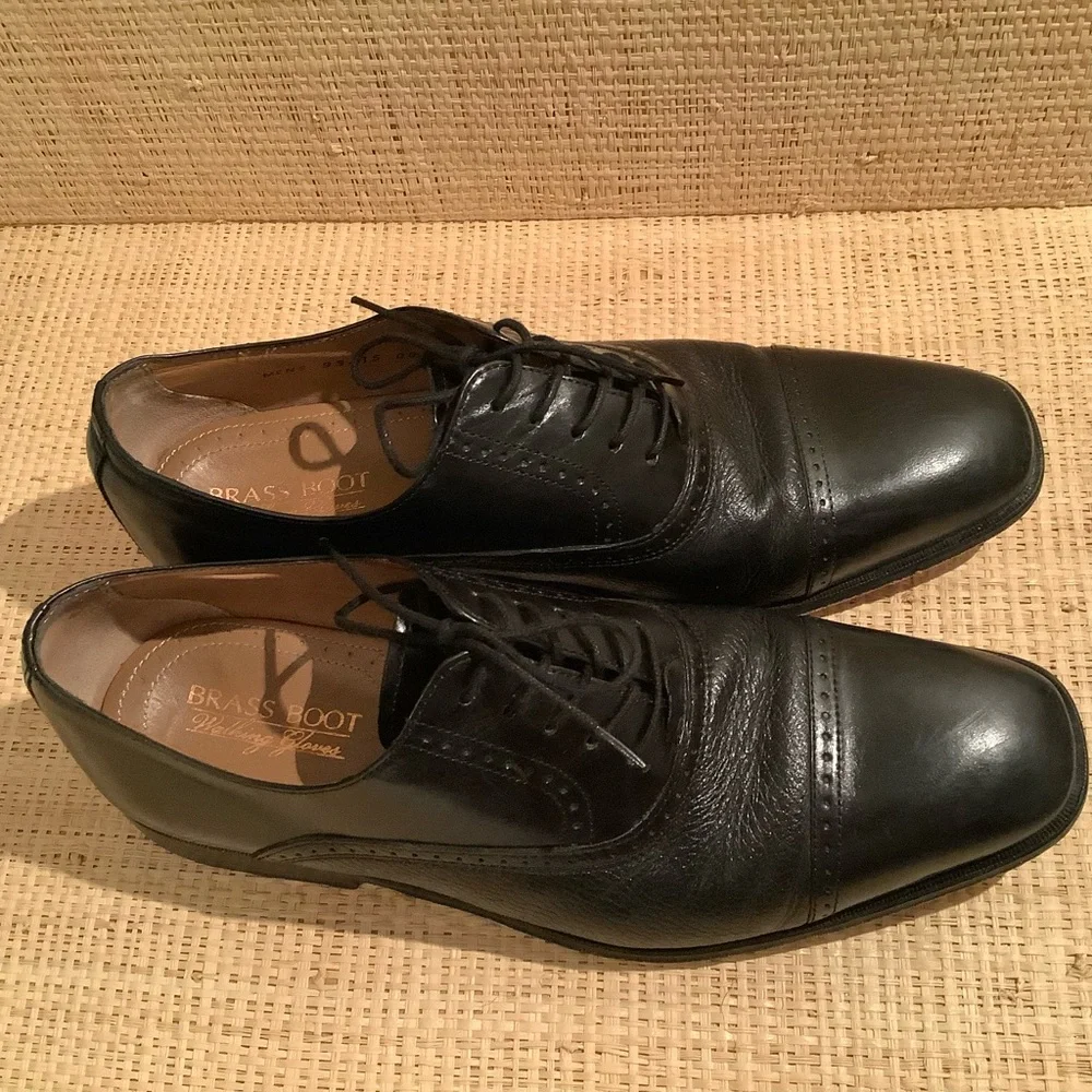 Classic Men's Black Leather Oxford Dress Shoes 8